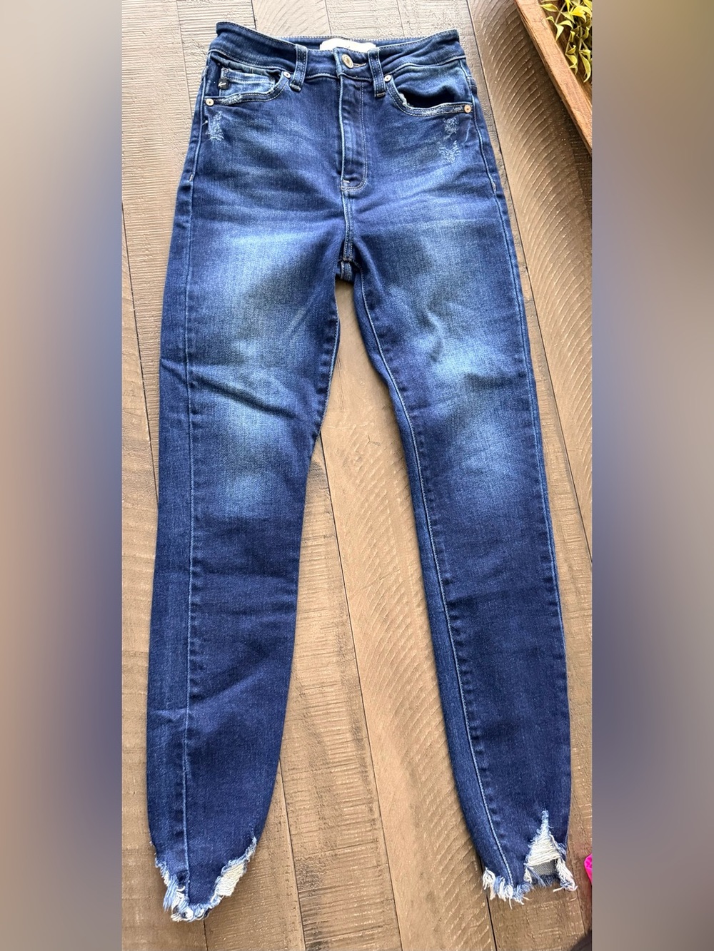 KanCan Dark Blue Distressed High-Rise Skinny Jeans
